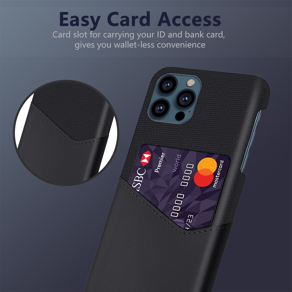 Støtsikkert mobildeksel med kortholder til iPhone13 Pro - Sort