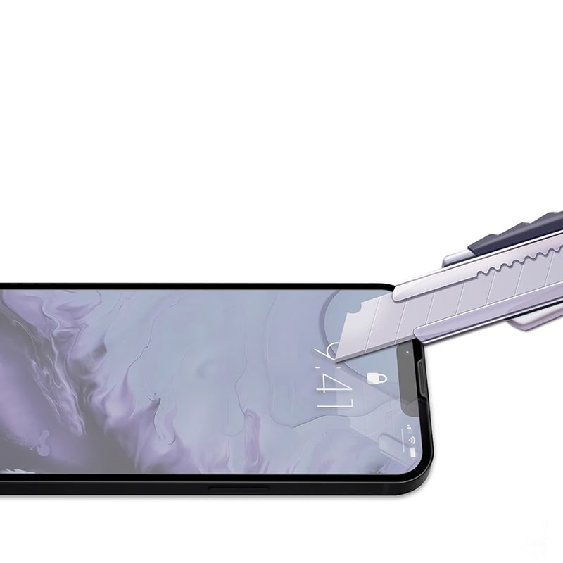 Temperert skjermbeskyttelse med svart ramme til iPhone 13 mini