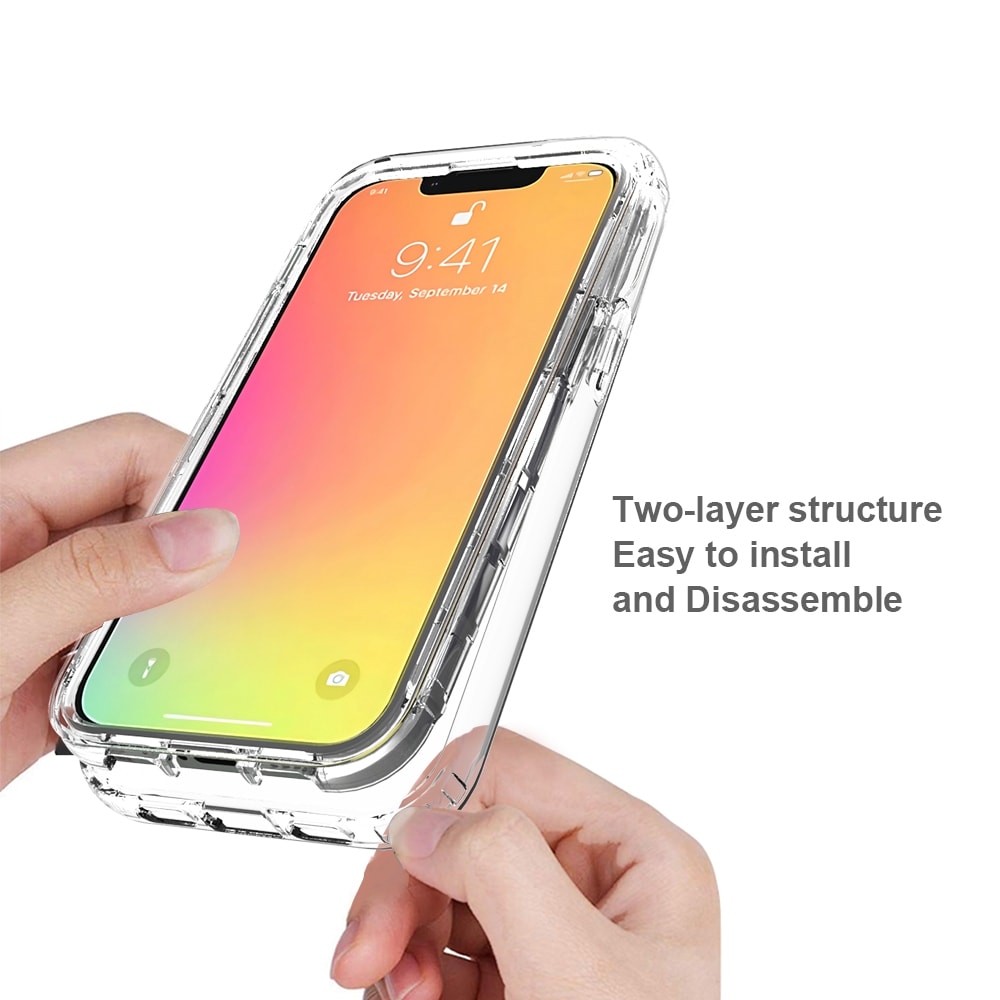 Støtsikkert og gjennomsiktig deksel til iPhone 13 mini - Svart