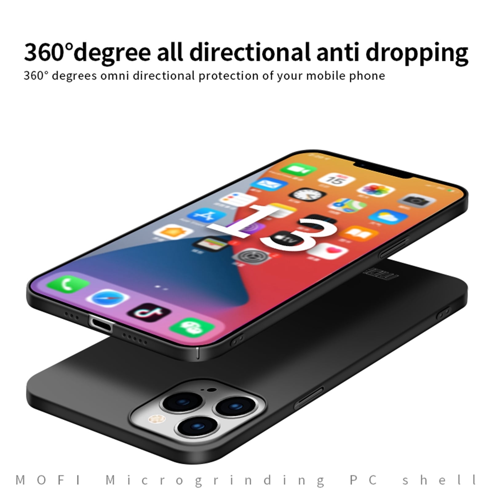 Ultratynt MOFI-deksel til iPhone 13 Pro - Roségull