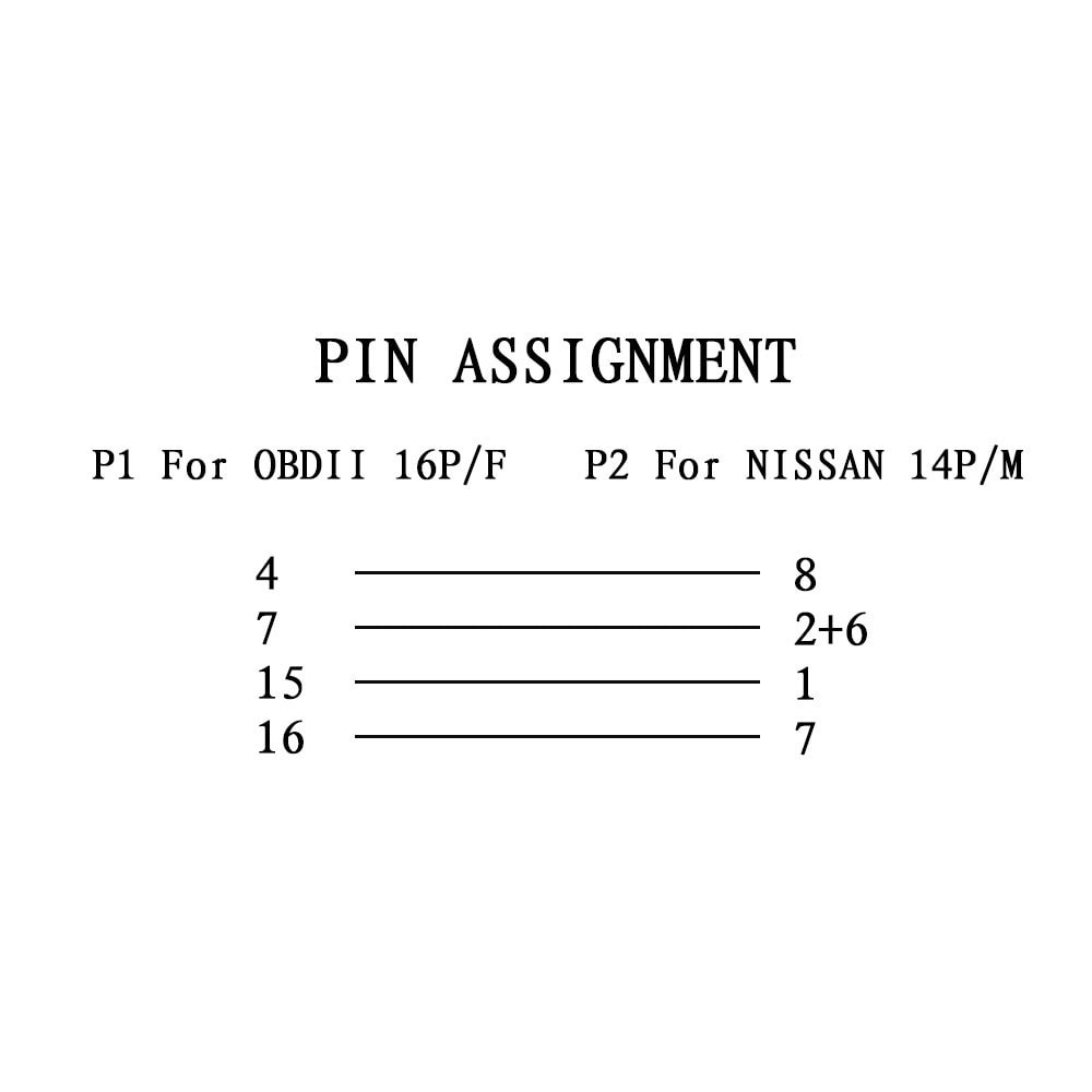 14-pin til 16-pin OBD2-kabel til Nissan