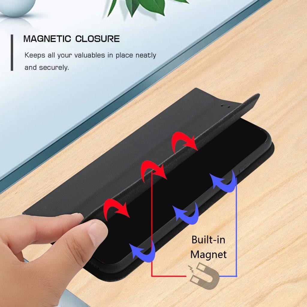 Mobildeksel med stativ og magnetiskt feste  til iPhone 12 mini - Sort