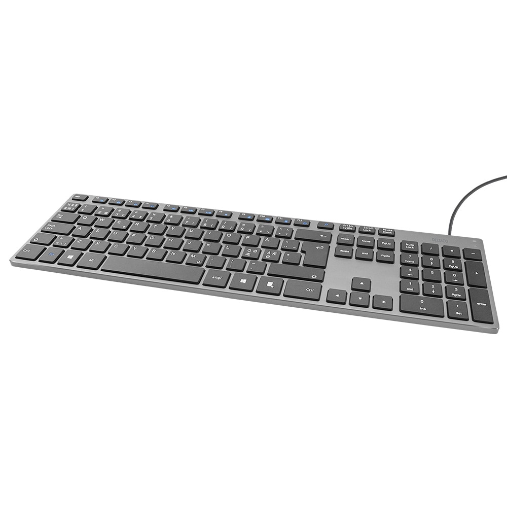 Deltaco Tastatur - Smal design - Mørkegrå
