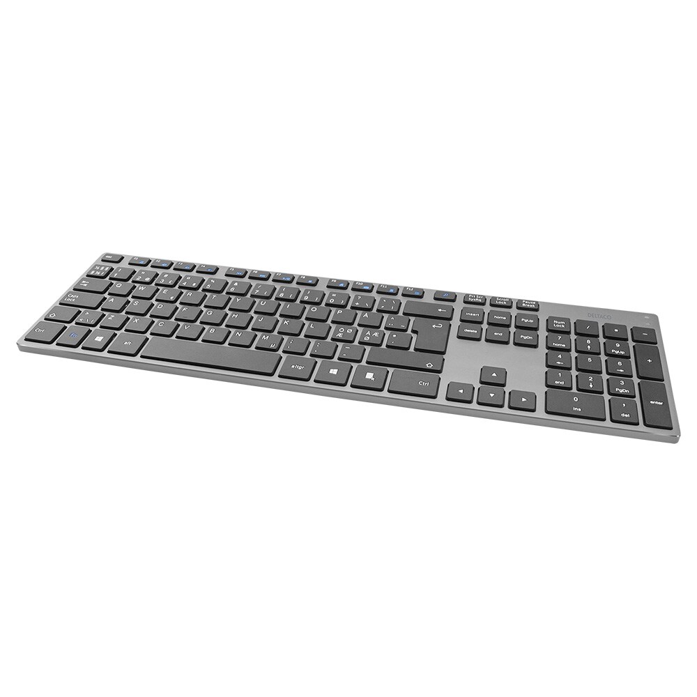 Deltaco Trådløst Tastatur - Smal design - Mørkegrå