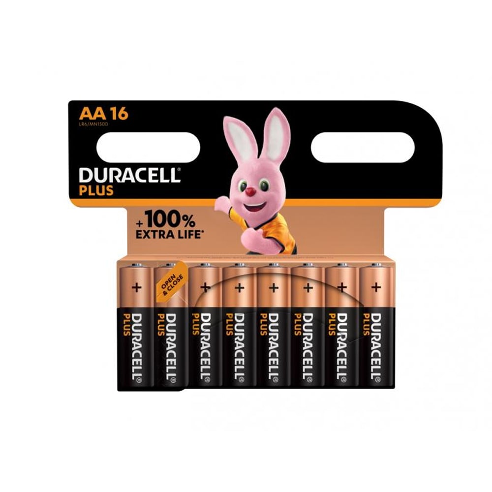 Duracell Plus Extra Life MN1500/LR06 Mignon AA 16-pakning