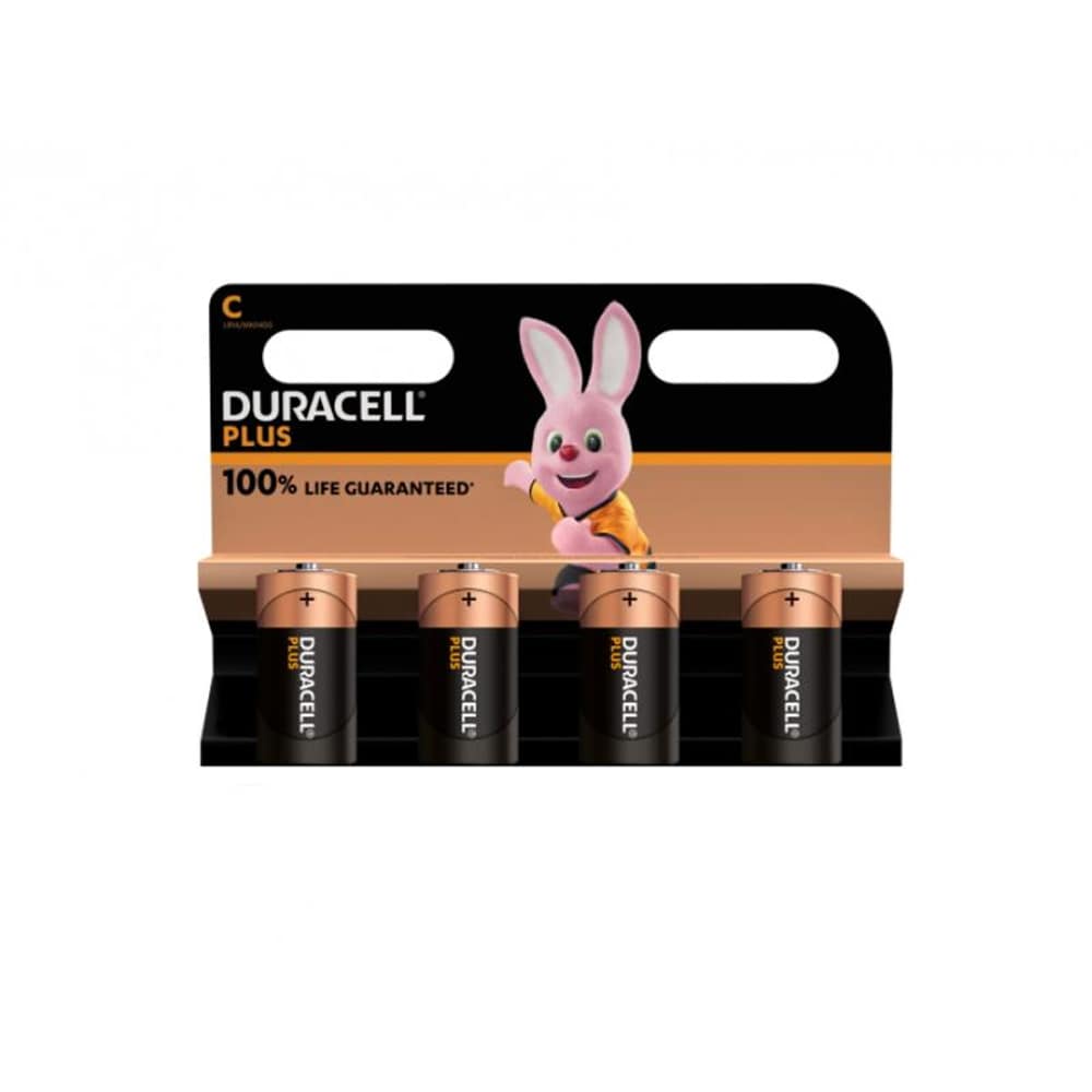 Duracell Plus Extra Life MN1400/LR14 Baby C 4-pakning