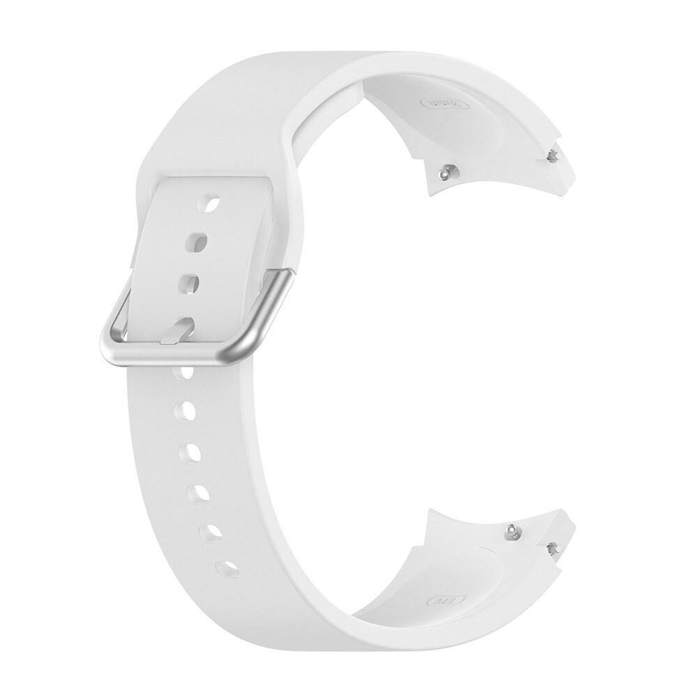 Silikonarmbånd Samsung Galaxy Watch 4 Hvit med Sølvspenne