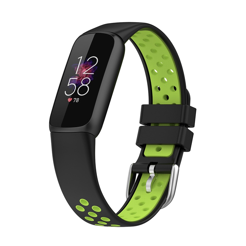 Silikonarmbånd Fitbit Luxe Sort/Grønn