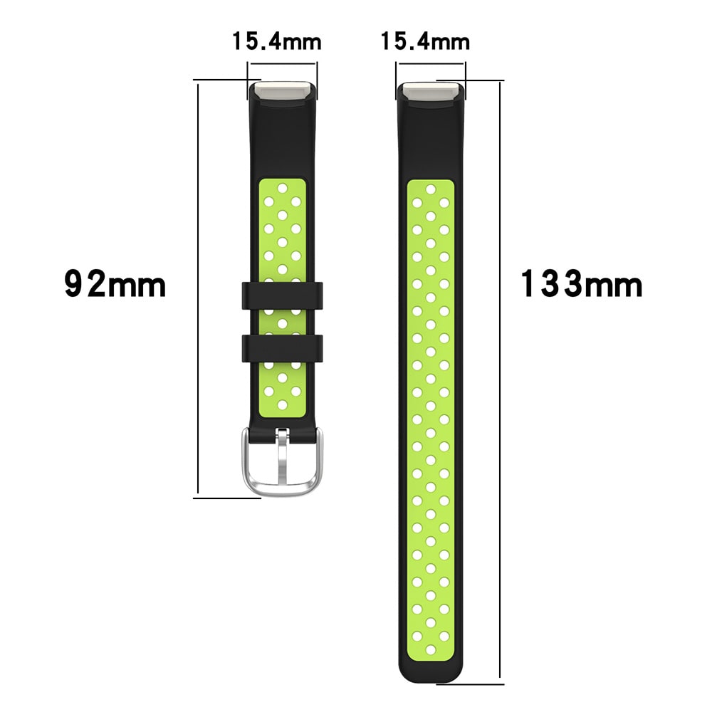 Silikonarmbånd Fitbit Luxe Sort/Grønn