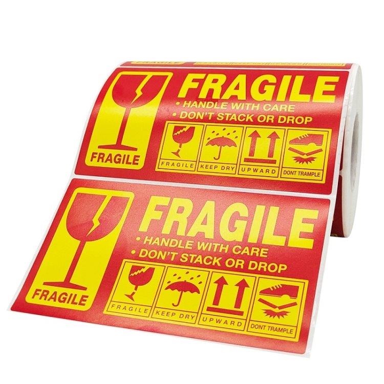 Fragile Stickers 127x76mm 300-pakning