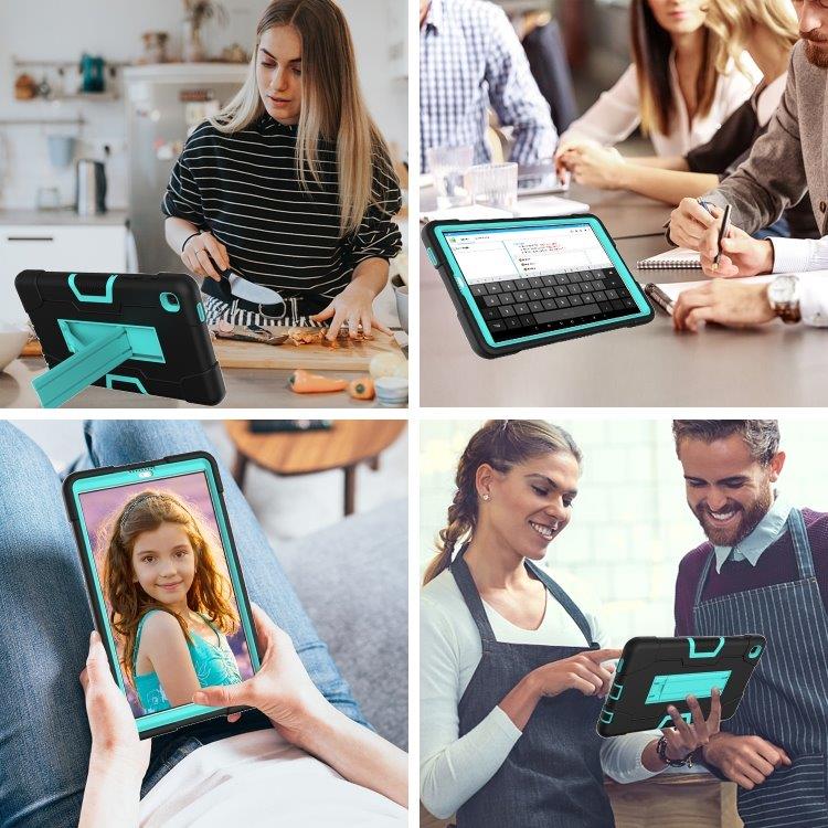 Shockproof Deksel med stativ Samsung Galaxy Tab A7 10.4 (2020) Sort/Mintgrønn