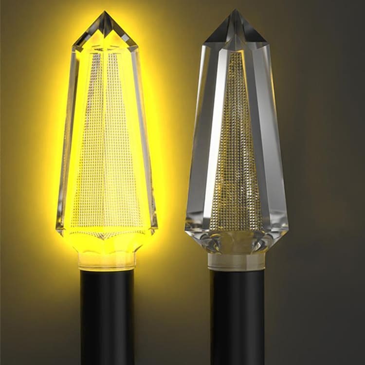 LED Blinklys til Motorsykkel/Moped Gjennomsiktige med gult lys