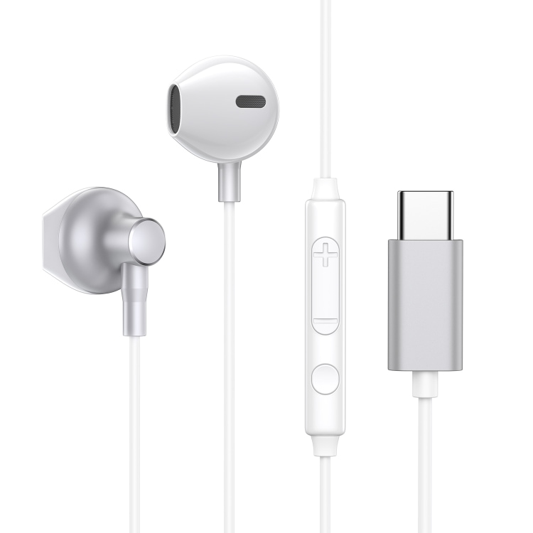 Semi-in-Ear Headset med USB-Type C & Fjernkontroll Hvit