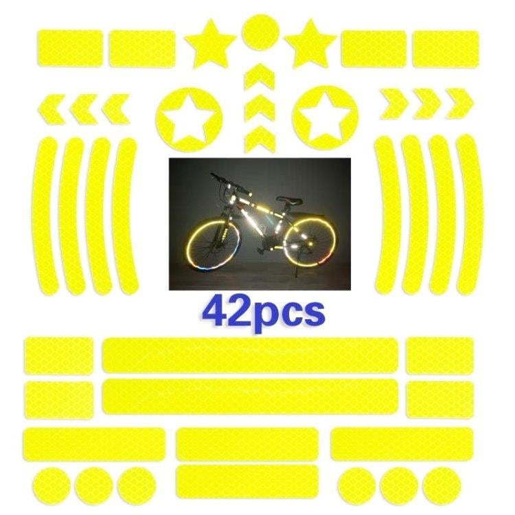 Reflekterende klistremerker for sykkel - gul