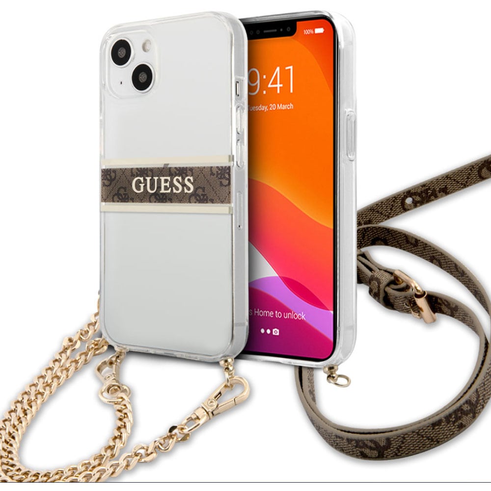 Guess - 4G Strap Gold Chain Braun - iPhone 13 mini