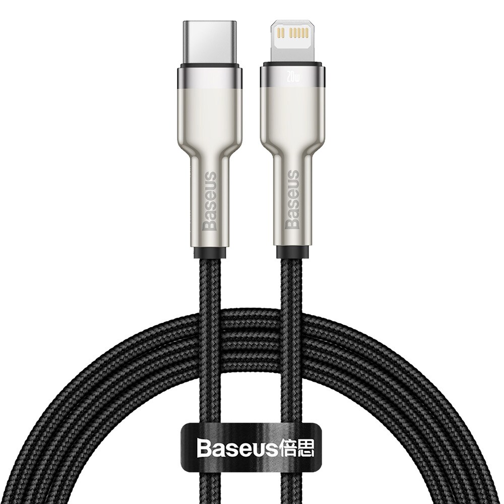 Baseus Cafule Metal USB-C - Lightning 20W 1 m Sort
