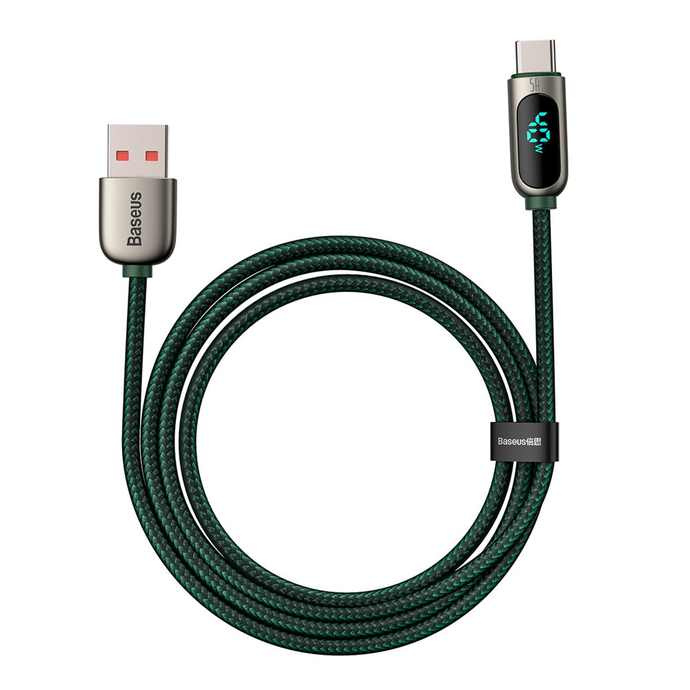 Baseus Display USB - USB-C 5A 2 m Grønn