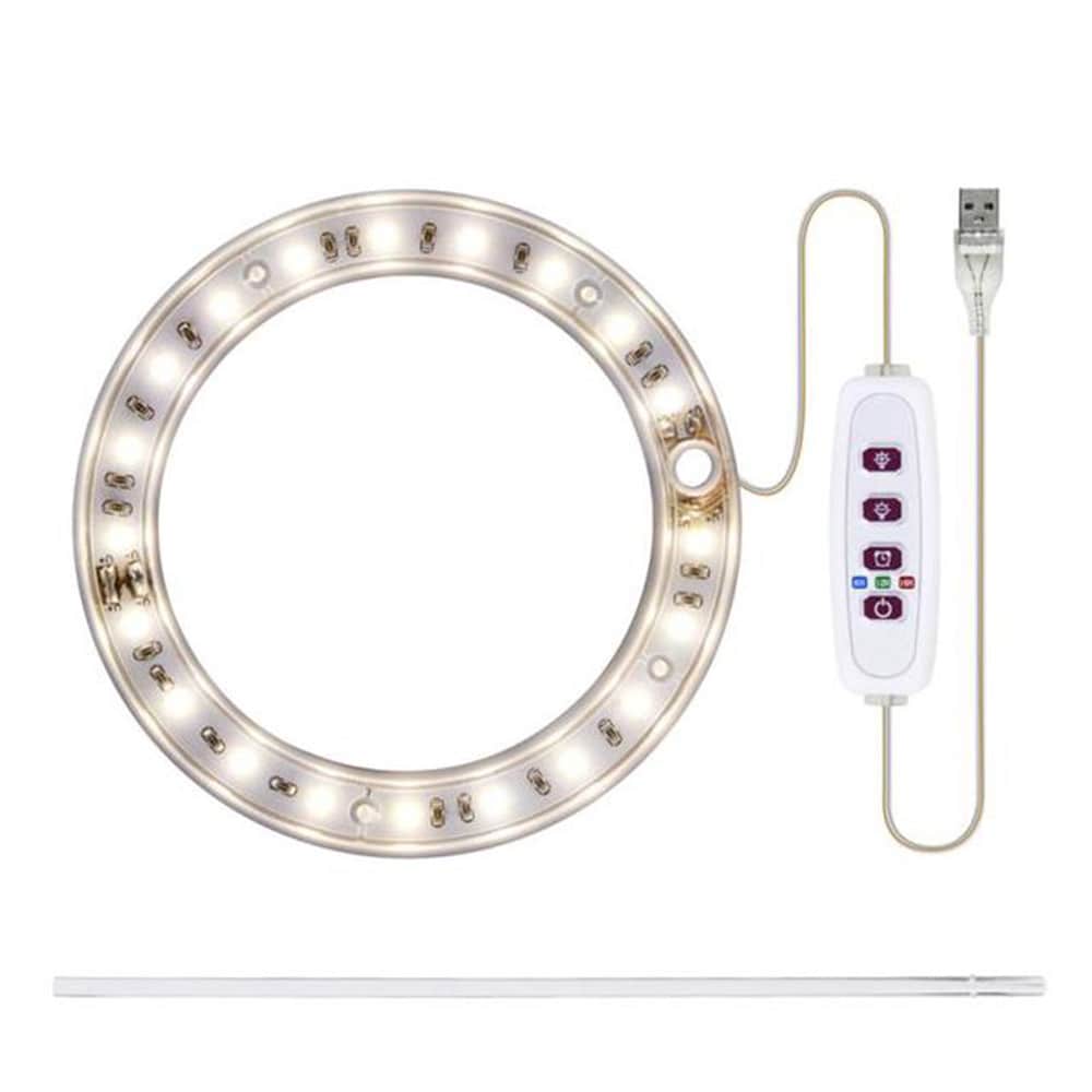 LED-plantelys / plantebelysning til inneplanter / vekstlys med LED-ring / plantelampe 5V