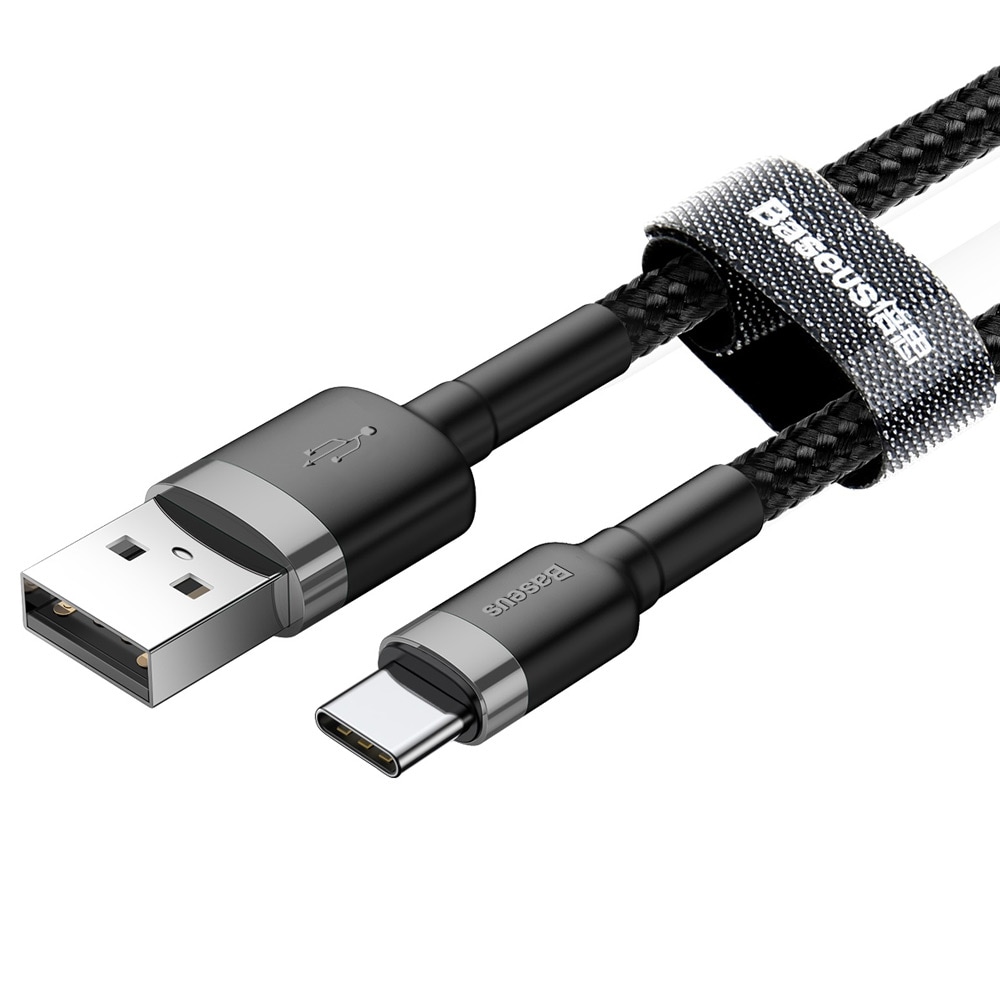 Baseus Cafule USB-kabel USB - USB-C 3A 0,5m Grå/Sort