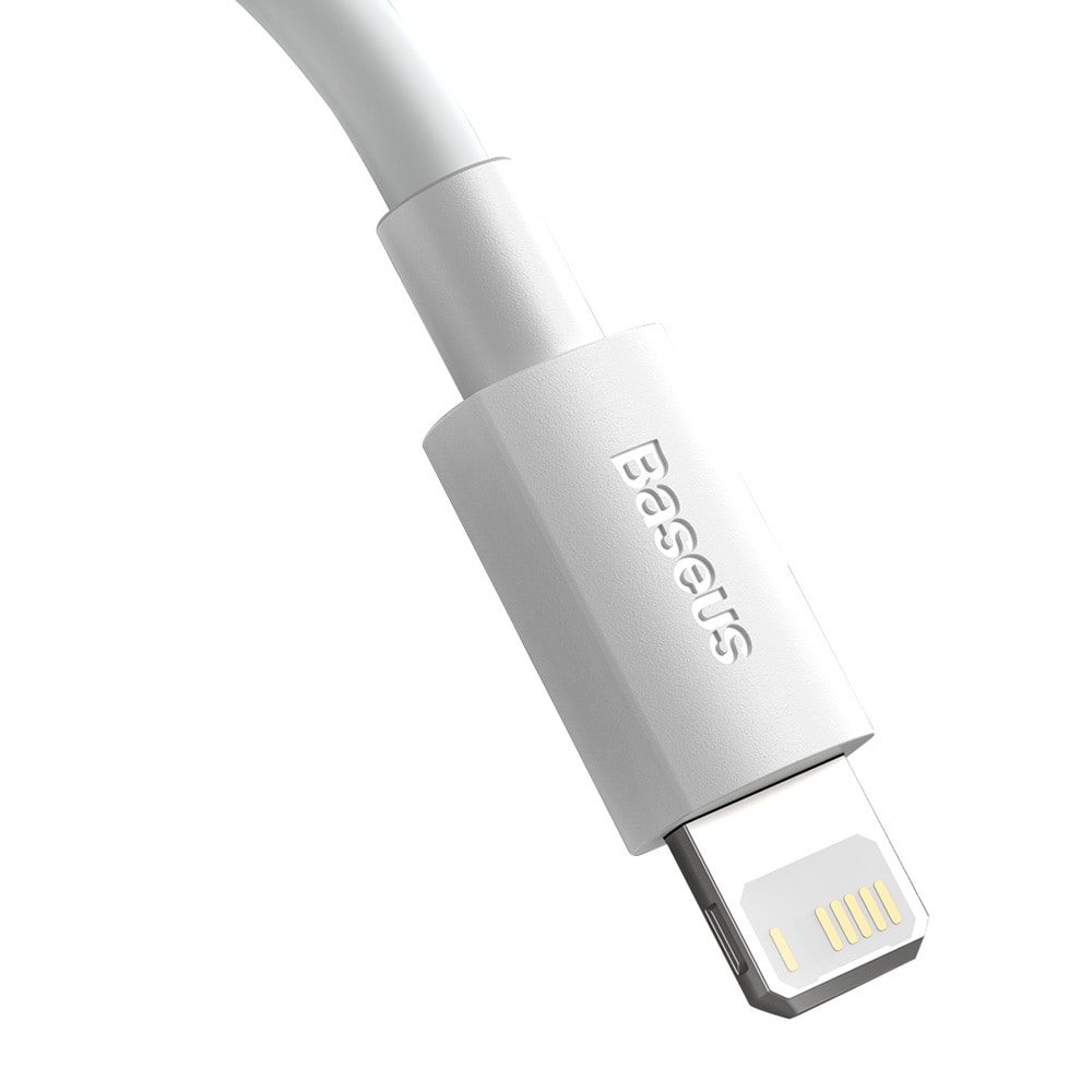 Baseus Simple Wisdom USB-C - Lightning 20W 1,5m hvit 2-pakning