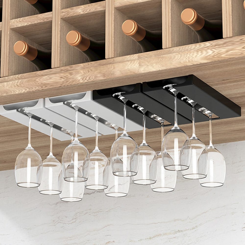 Vinglassholder under hylle 2 stk – glassholder / glassoppbevaring