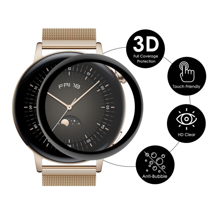 Skjermbeskytter i herdet glass for Huawei Watch GT 3 42 mm - 2-pakning