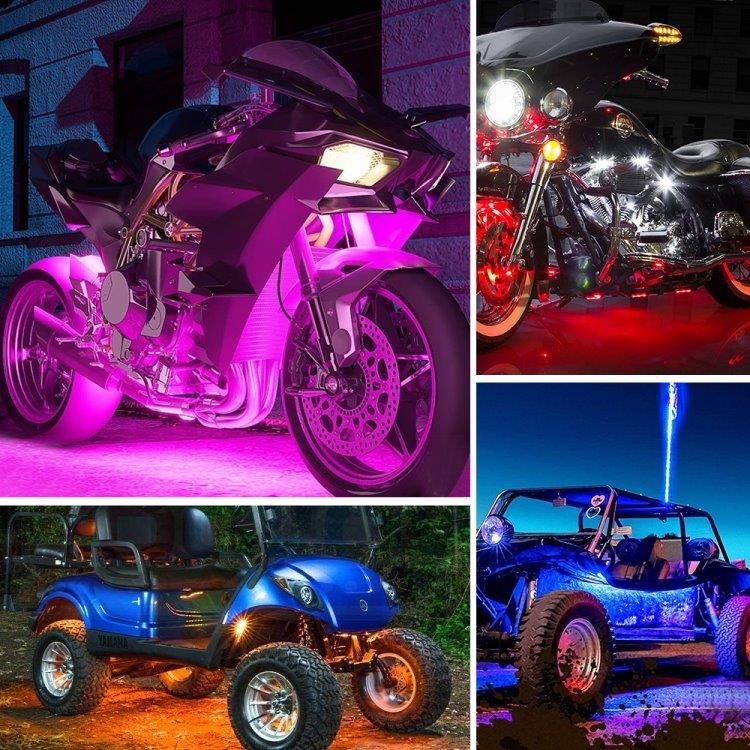 8-i-1 LED-lys RGB for motorsykkel