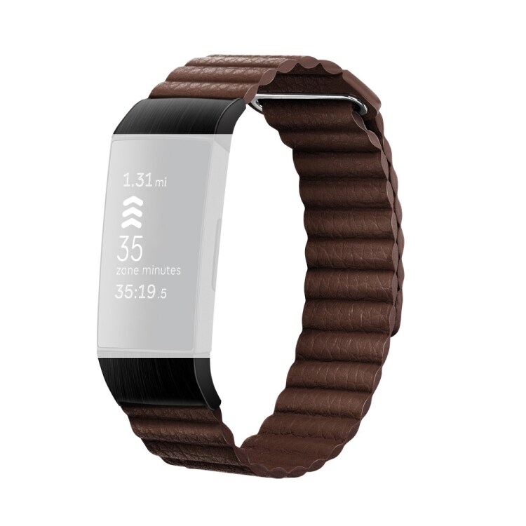 Brunt skinnarmbånd for Fitbit Charge 3/4 - small