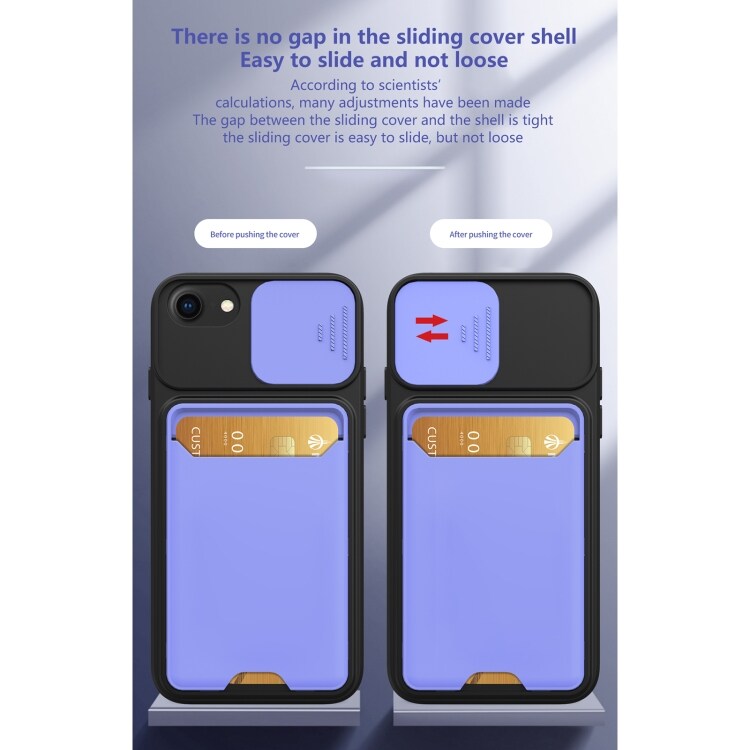 Deksel med kamerabeskytter og kortspor for iPhone 7/8 - sort