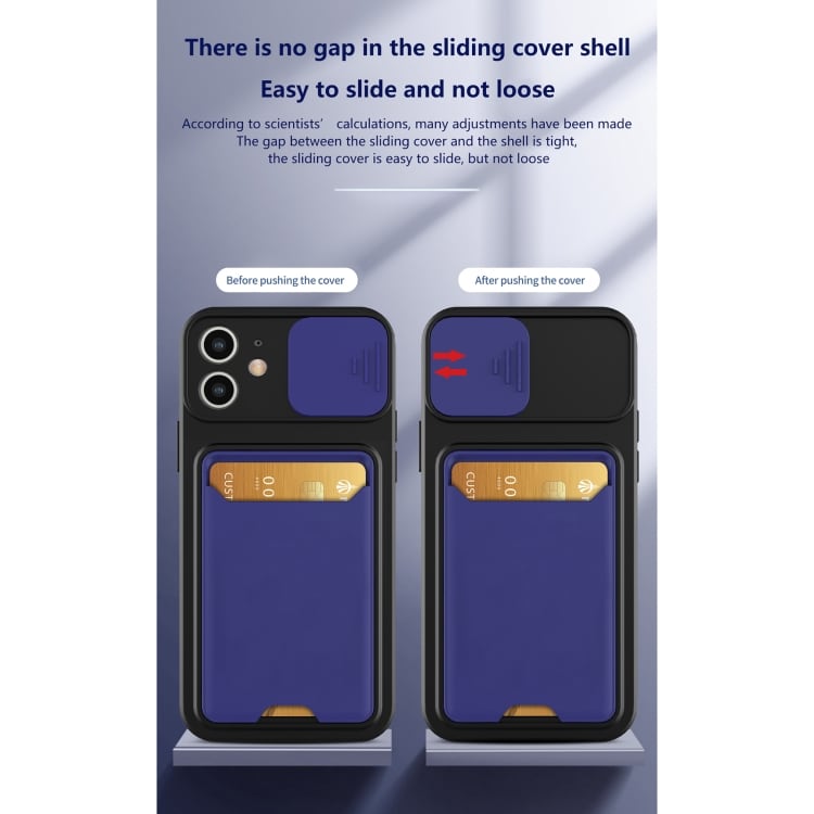 Deksel med kamerabeskytter og kortspor for iPhone 11- sort