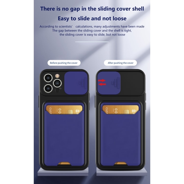 Deksel med kamerabeskytter og kortspor for iPhone 12 Pro Max - sort