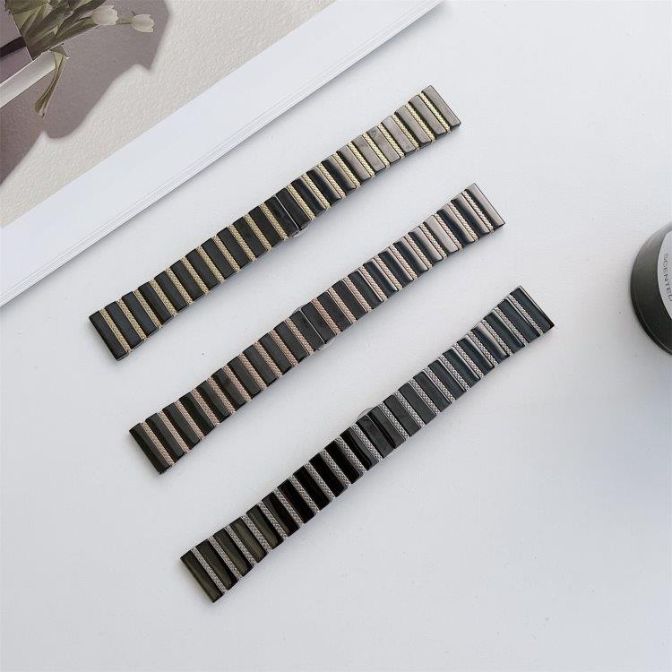 Tofarget armbånd til Samsung og Huaweis smartklokker 22 mm - sort / sølv