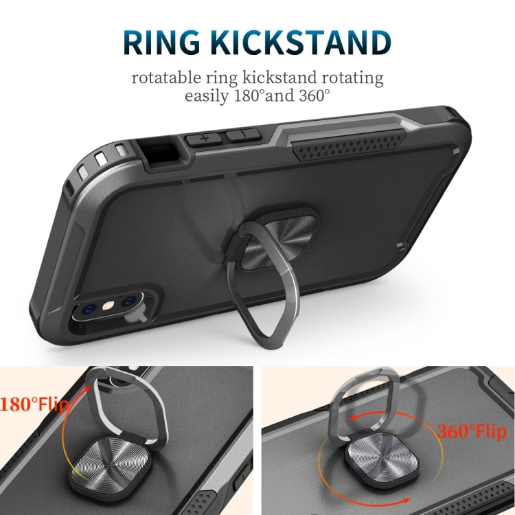 Kraftig mobildeksel med ringholder for iPhone XS Max