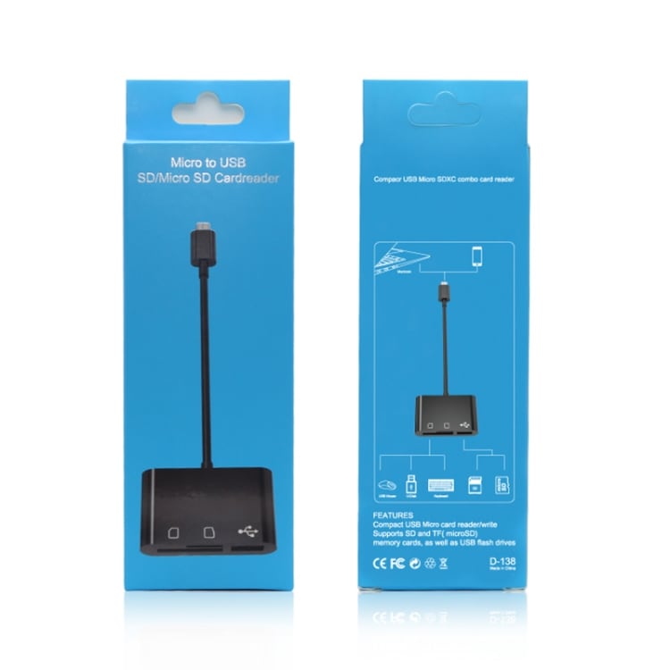 Minnekortsleser 3i1 - micro-USB