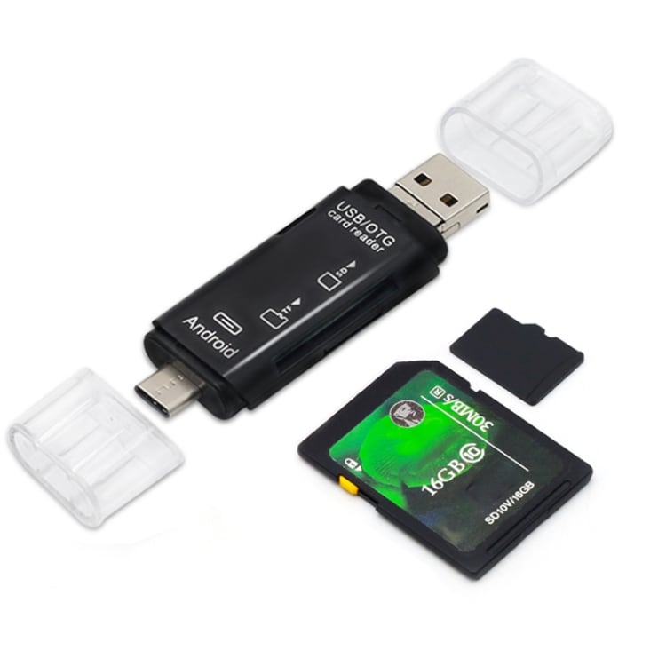 Minnekortsleser 5i1 - USB-C/micro-USB