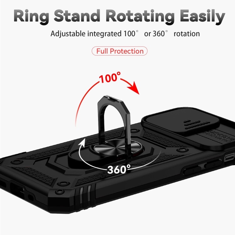Deksel med kamerabeskyttelse og ringholder for iPhone 12 Pro Max