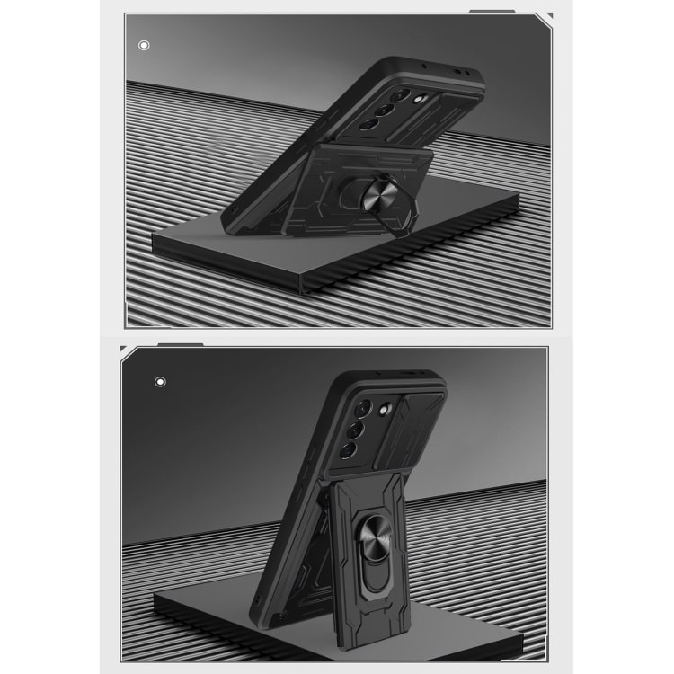 Deksel med kamerabeskyttelse og skjult kortspor for Samsung Galaxy S21 5G