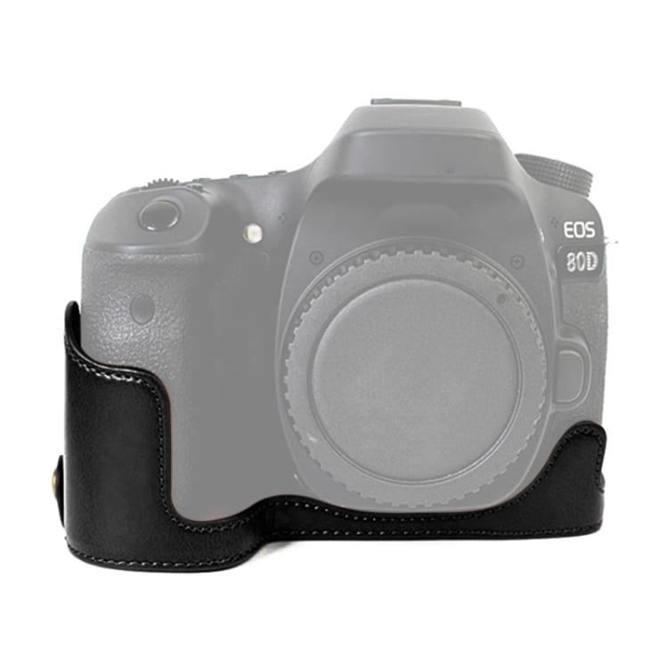 Bunnbeskyttelse i PU-skinn Canon EOS 80D / 70D Sort