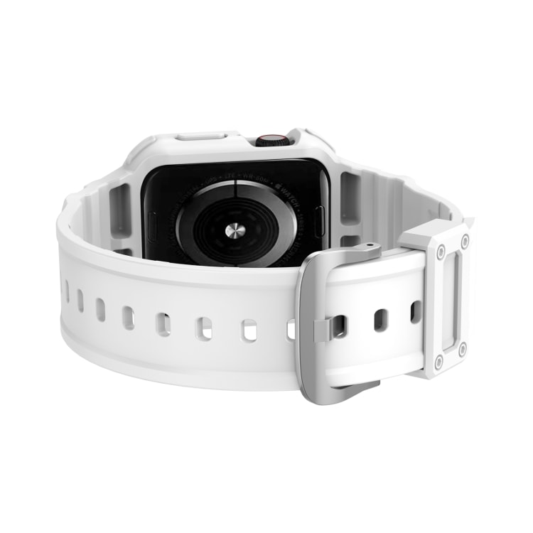 Silikonarmbånd til Apple Watch 7 45mm / 6&SE&5&4 44mm / 3&2&1 42mm Hvit
