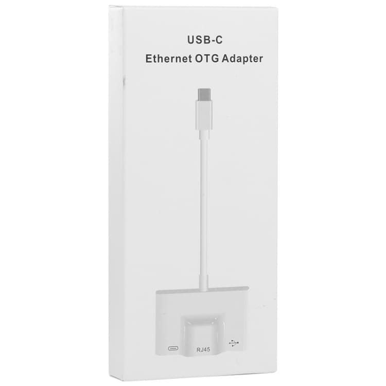 USB-C adapter til USB + 100M RJ45 Ethernet