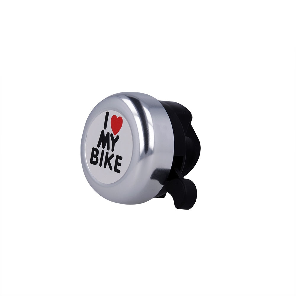 Ringeklokke sølv for sykkel - I love my bike
