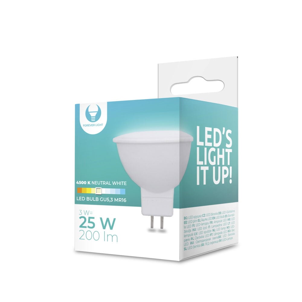 LED-Lampe GU5,3 MR16 3W 12V 4500K 240lm