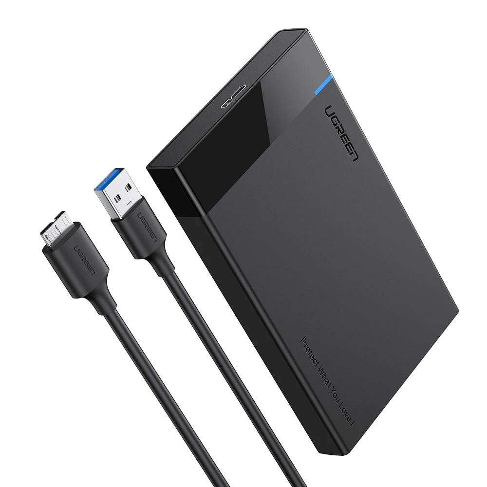 Kabinett til SATA 2,5" Harddisk Micro-B til USB-A 3.0 Kabel