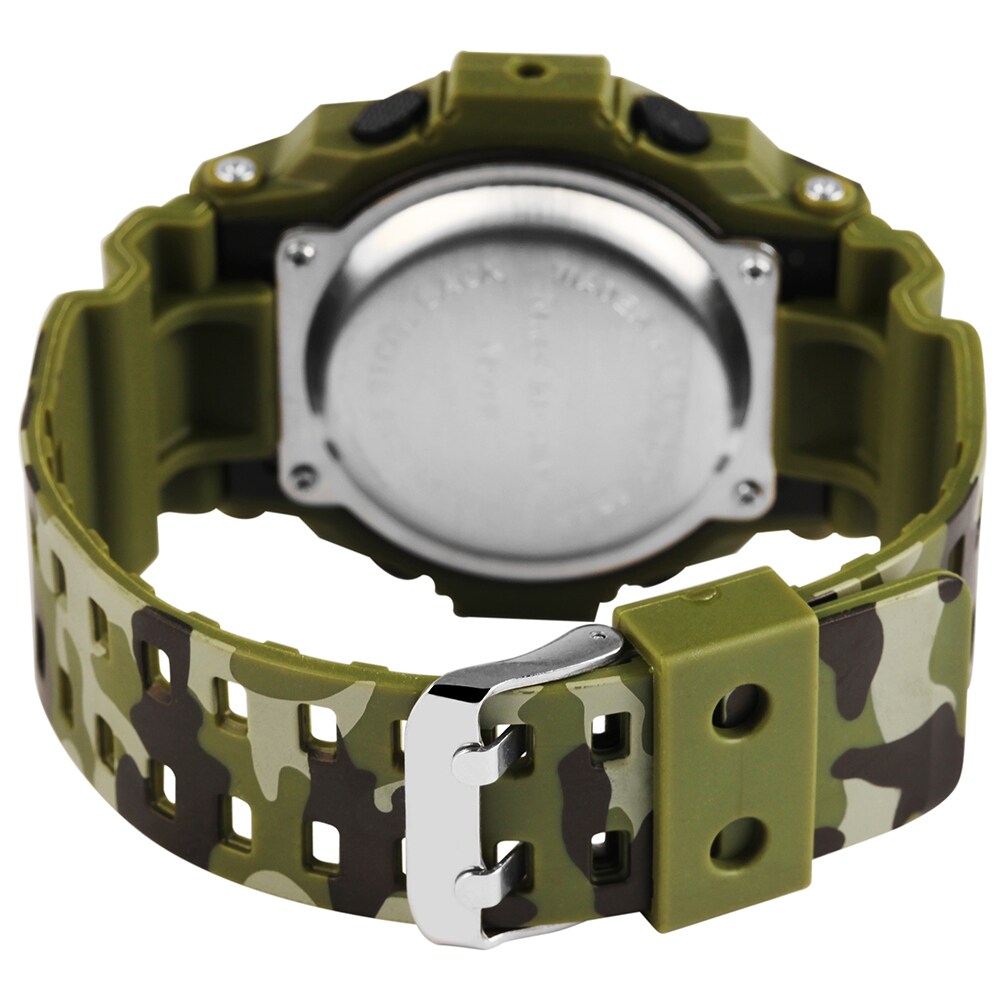 Digital klokke med silikonarmbånd - Camouflage