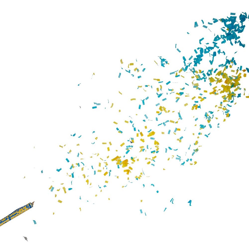 Konfettikanon - Blå/Gul