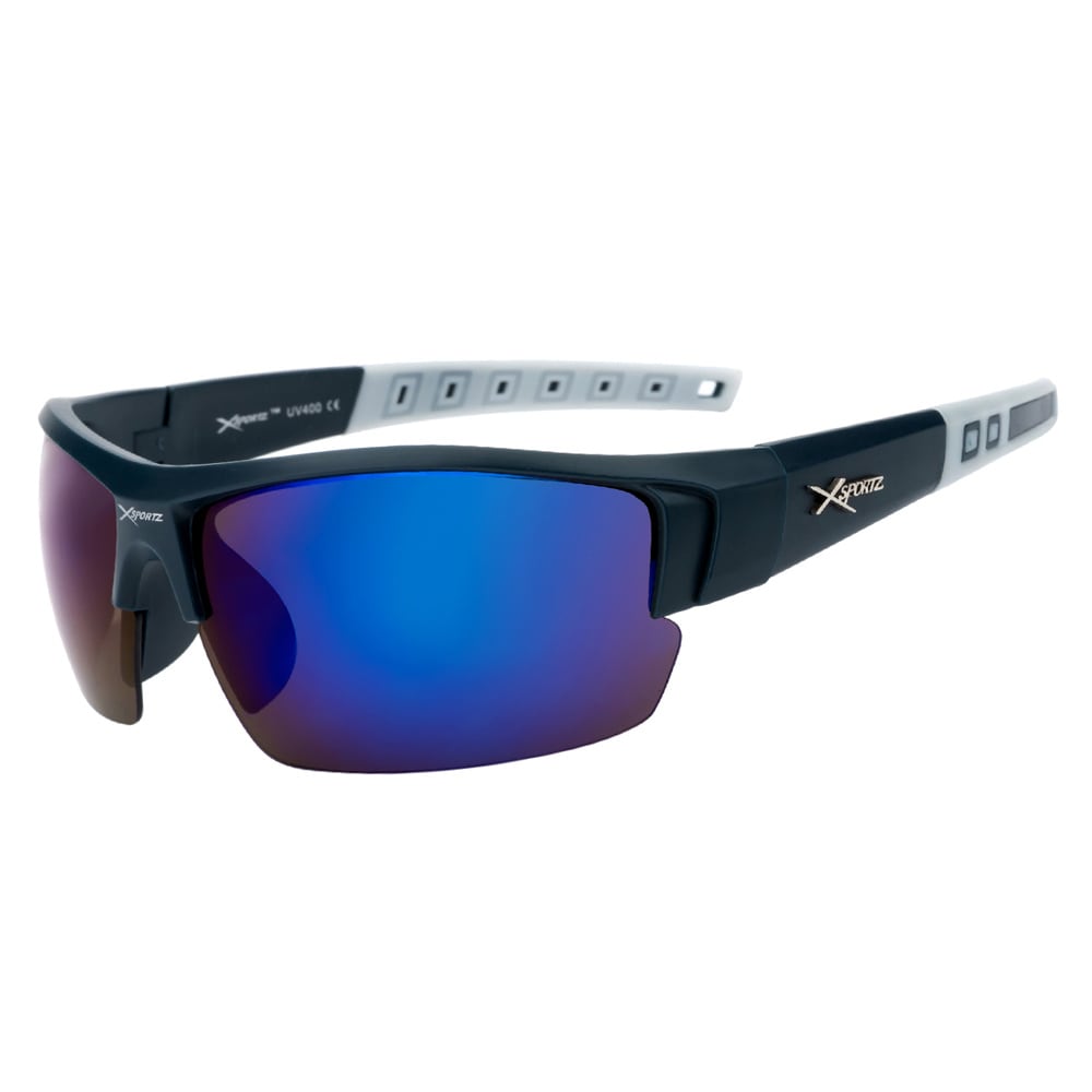 Sportsbriller XS8003 Sort/hvit med Blå linse