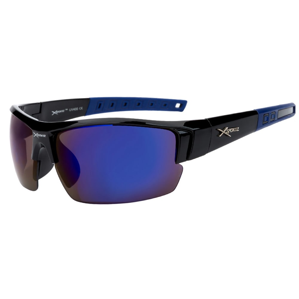 Sportsbriller XS8003 Sort/blå med Blå linse