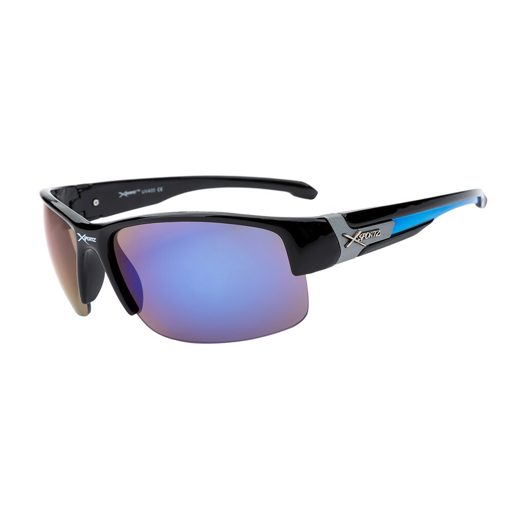 Sportsbriller XS7039 Sort/blå med blå linse