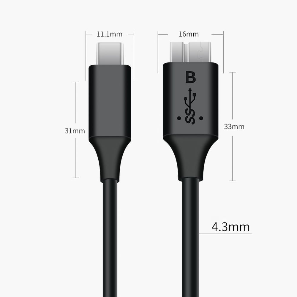 USB-C til Micro-USB-kabel 1m
