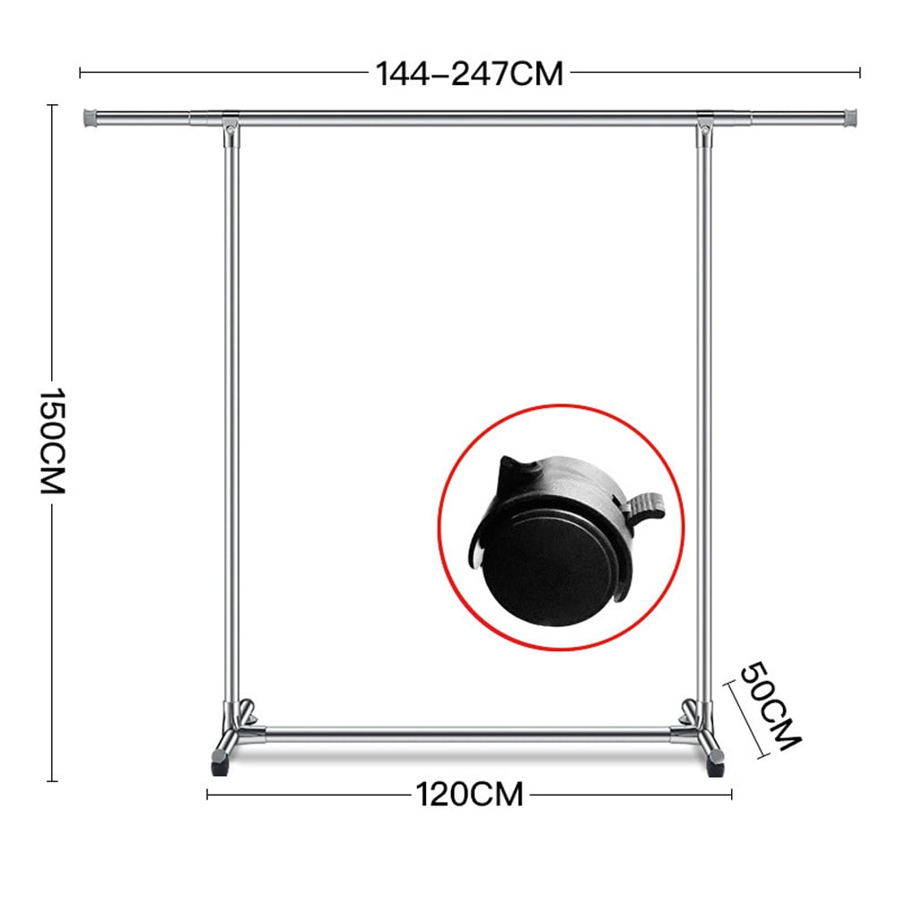 Teleskopisk klesstativ 144 - 270 cm